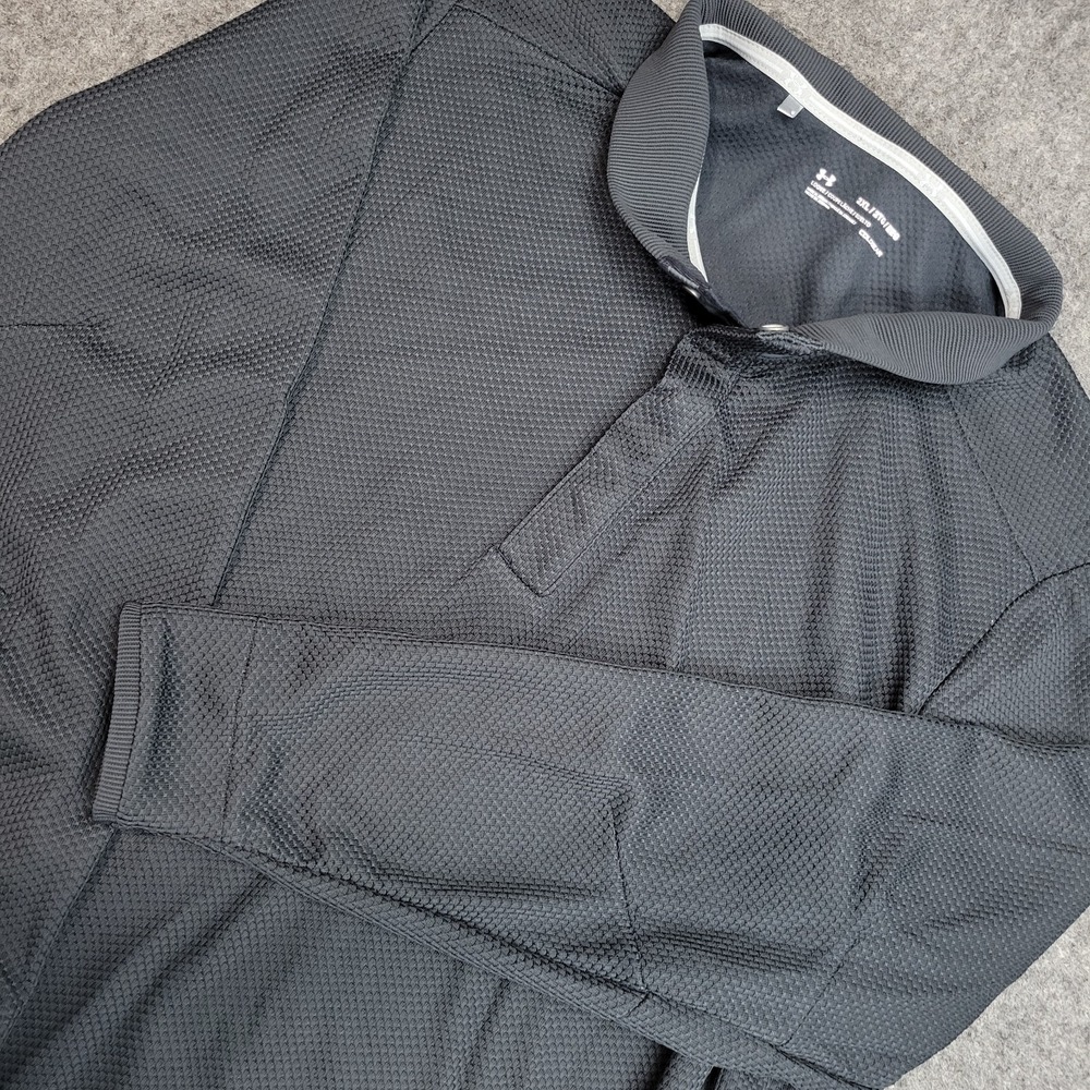 Under Armour Pullover Mens 2XL Gray ColdGear Tech Golf Sweaterfleece Stretch - Picture 4 of 9